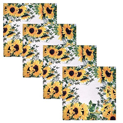 Charlo's Cloth Napkins Set of 4 SunFlower 16" by 16" - Yellow