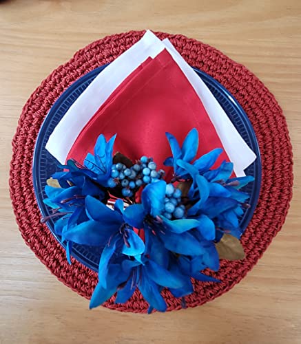 طقم من 4 حلقات مناديل بتصميم زنابق أزرق ملكي من ميزون شارلو للاحتفالات