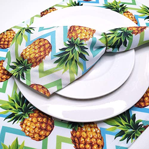 Charlo's Cloth Napkins Set of 4 Pineapple Zigzag 16