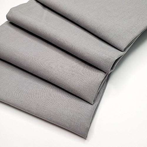 Charlo's Set of 4 Grey 100% Cotton Solid Cloth Napkins 15" by 15" Washable Reusable