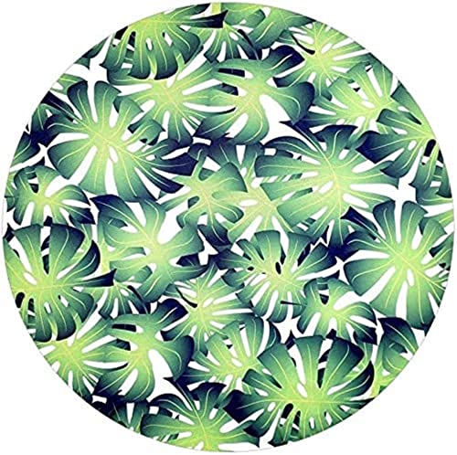 Conjunto de 4 capas de lugar-americano redondas com tema Folha de Monstera (14 polegadas de diâmetro)