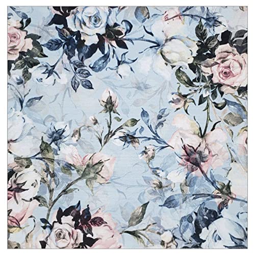 Charlo's Cloth Napkins Set of 4 Floral Vintage Blue by Charlo 16" by 16" - Blue