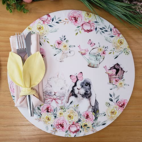 Set of 4 Happy Easter Garden Rose Covers for Round Placemats 14
