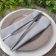 Charlo - Conjunto de 4 Guardanapos de Pano Sólidos 100% Algodão Cinza Claro 38x38cm Laváveis Reutilizáveis