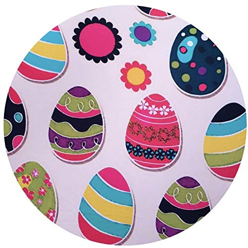 Set of 4 Easter Easter Eggs Covers for Round Placemats 14" Dia Polyester for Kitchen Table Washable Dining Table