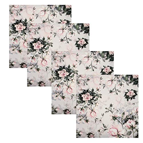 Charlo's Cloth Napkins Set of 4 Floral Vintage Rose by Charlo 16" by 16" - Rose
