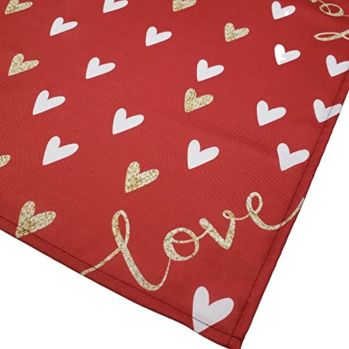 Charlo's Cloth Napkins Set of 4 Red Love Heart 16