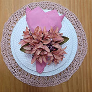Charlo's Set of 4 Nude Sustainable Rustic Chic Round Placemats 16