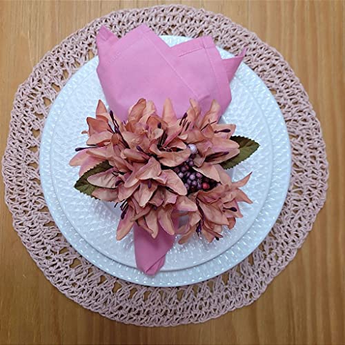 Charlo's Set of 4 Nude Sustainable Rustic Chic Round Placemats 16