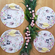Set of 4 Happy Easter Garden Rose Covers for Round Placemats 14