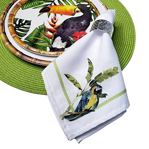 Charlo's Cloth Napkins Set of 4 Brazilian Parrot 16
