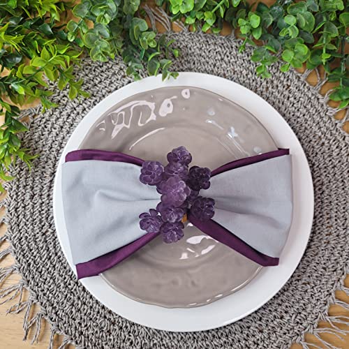 Charlo - Conjunto de 4 Guardanapos de Pano Sólidos 100% Algodão Cinza Claro 38x38cm Laváveis Reutilizáveis
