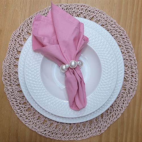 Charlo's Set of 4 Nude Sustainable Rustic Chic Round Placemats 16