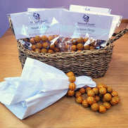 Conjunto de 4 Anéis de Guardanapo de Contas Laranja Dourado