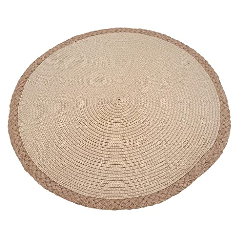 Set of 4 Tabletop Collection Indoor/Outdoor Beige String Round Placemat 15