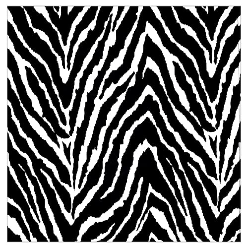Charlo's Cloth Napkins Set of 4 Animal Print Zebra 16" by 16" - Black