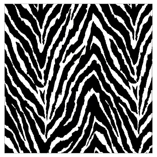 Guardanapos de Pano Charlo Conjunto com 4 Estampa de Zebra Animal 40,64 x 40,64 cm - Preto