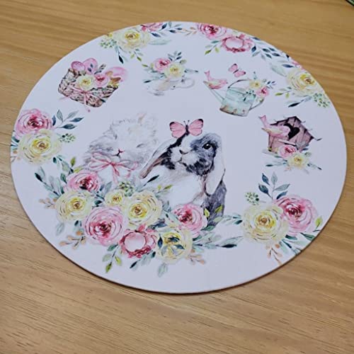 Set of 4 Happy Easter Garden Rose Covers for Round Placemats 14