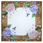 Charlo's Cloth Napkins Set of 4 Hydrangeas Flower Bird 16