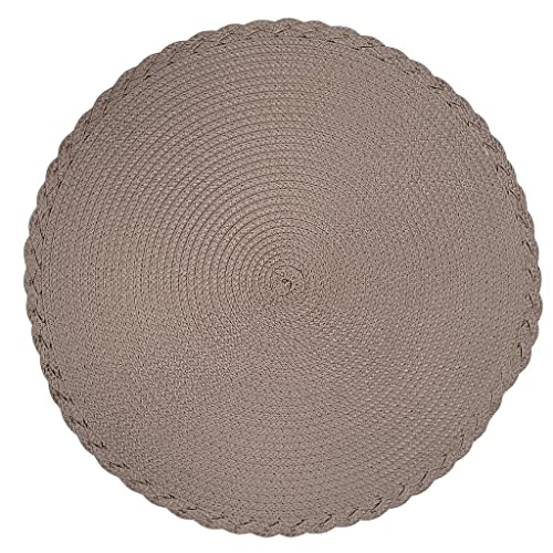 Set of 4 Tabletop Collection Indoor/Outdoor Noar Fendi Round Placemat 15" Dia
