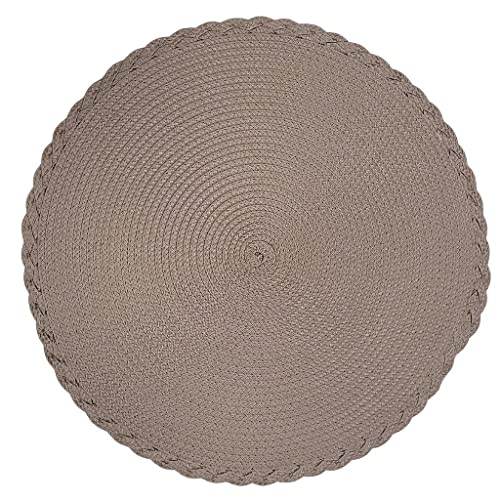 Jogo de 4 Lugar Americano Redondo Noar Fendi 38 cm Diâmetro para Ambientes Internos/Externos