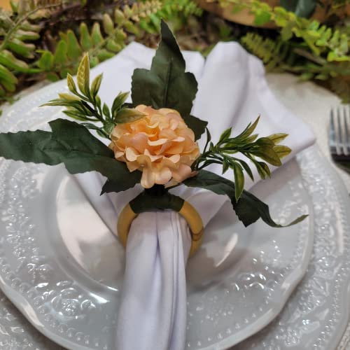 Argolas para Guardanapos Charlo (4 Unidades) Crisântemo Nude para Decoração de Mesa de Jantar