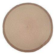 Set of 4 Tabletop Collection Indoor/Outdoor Beige String Round Placemat 15