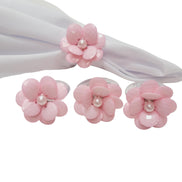 Maison Charlô | Conjunto de 4 Anéis de Guardanapo Delicados com Flores | Casamento, Ação de Graças, Natal, Ano Novo, Casamento, Banquete, Aniversário