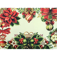 Set of 4 Placemats Christmas Party Wreath Cloth Waterproof 17