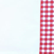 Conjunto com 4 Jogos Americanos de Sarja de Algodão Branca com Bordado Xadrez Vermelho 45x30cm