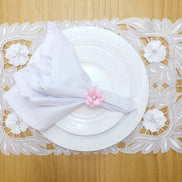 Maison Charlô | Conjunto de 4 Anéis de Guardanapo Delicados com Flores | Casamento, Ação de Graças, Natal, Ano Novo, Casamento, Banquete, Aniversário