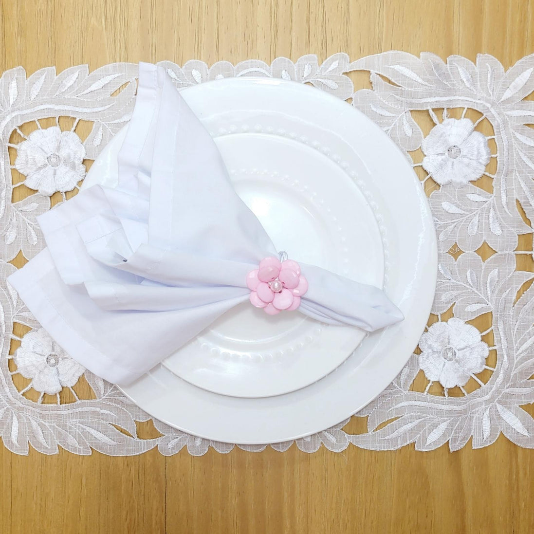 Maison Charlô | Conjunto de 4 Anéis de Guardanapo Delicados com Flores | Casamento, Ação de Graças, Natal, Ano Novo, Casamento, Banquete, Aniversário