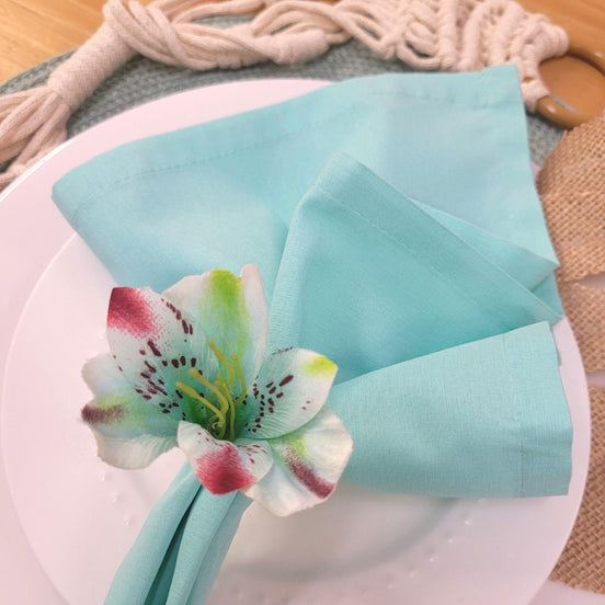 Maison Charlô | Set of 6 Turquoise Small Astromelia Napkin Rings