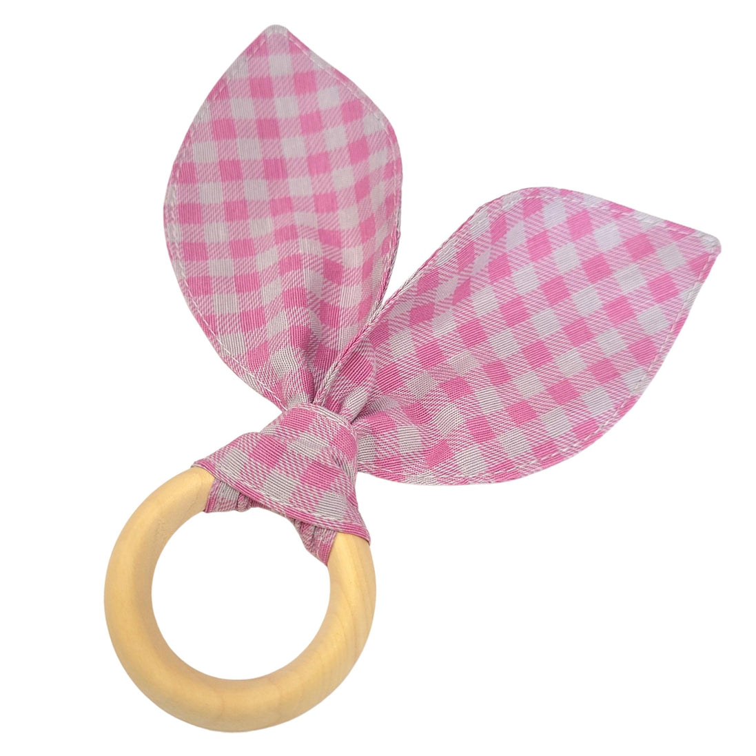 Maison Charlo | Easter Set of 4 Red Rose Plaid Bunny Ears Napkin Rings | Dining Table Decor