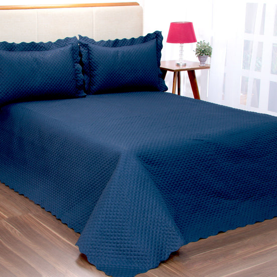 Kit Cobreleito Queen Clássico 3 Peças Rosa Matelado Microfibra 240x250 cm