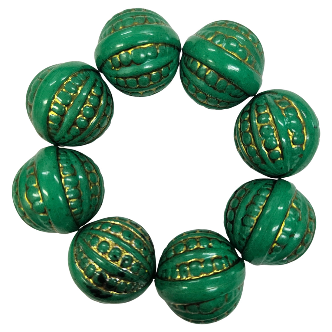 Maison Charlô | Conjunto com 4 Anéis de Guardanapo Verdes Brilhantes com Contas | Anel de Guardanapo Rústico | Feito à Mão
