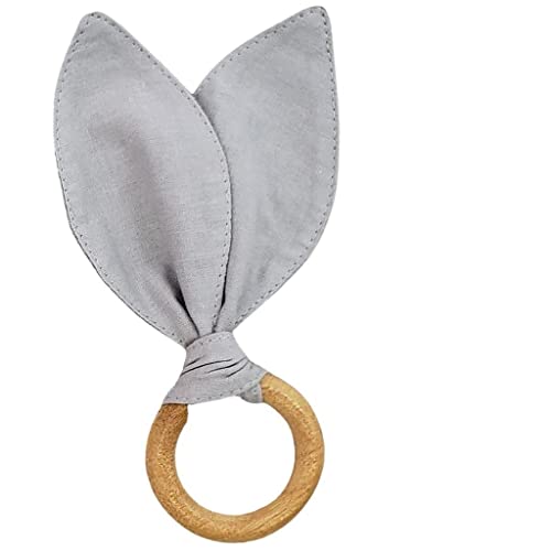 Maison Charlo | Conjunto de 4 Anéis de Guardanapo de Orelhas de Coelhinho Cinzas | Decorações de Páscoa para Mesa