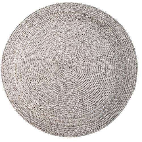 Set of 4 Tabletop Collection Indoor/Outdoor Beige DOT Round Placemat 15