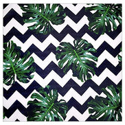 Guardanapos de Pano Charlo com Estampa de Folha Tropical Monstera Verde Chevron 4 Unidades 40 x 40 cm