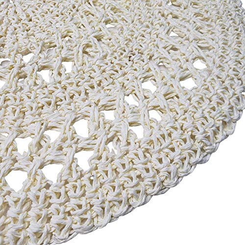Charlo's Set of 4 Off White Sustainable Rustic Chic Round Placemats 16