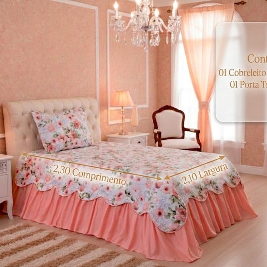 Maison Charlo Belize Single Bedspread Set – Bouquet – 3 Pieces