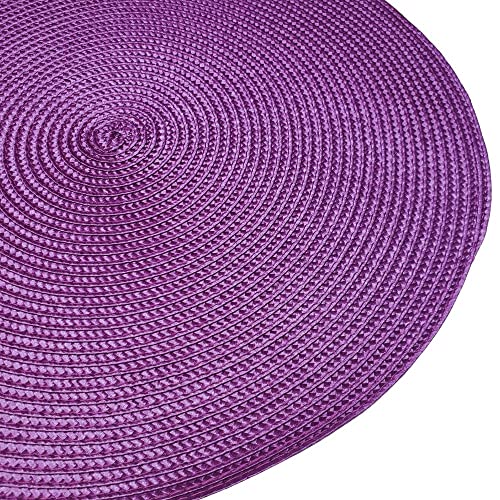 Set of 4 Tabletop Collection Indoor/Outdoor Purple Round Placemat 15