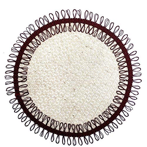Charlo's Set of 2 Red Wine Sustainable Brazilian Jute Liz Round Placemats Sousplat 16
