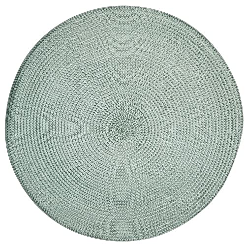 Set of 4 Tabletop Collection Indoor/Outdoor Green Water Round Placemat 15" Dia
