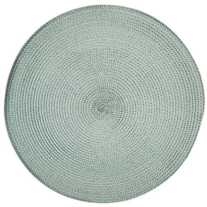 Set of 4 Tabletop Collection Indoor/Outdoor Green Water Round Placemat 15" Dia
