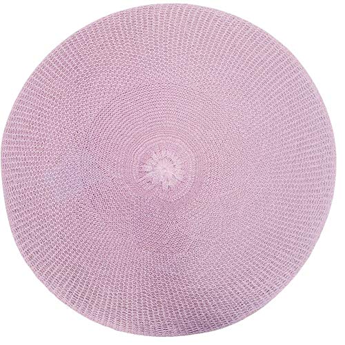 Charlo's Set of 4 Rose Tyft Crochet Sustainable Round Placemats 16" x 16"