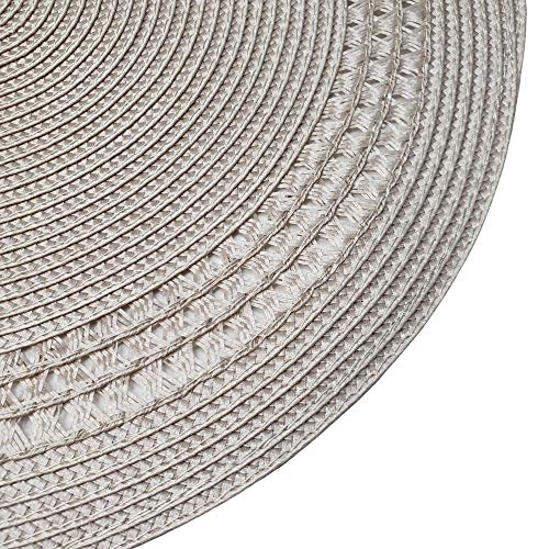 Set of 4 Tabletop Collection Indoor/Outdoor Beige DOT Round Placemat 15