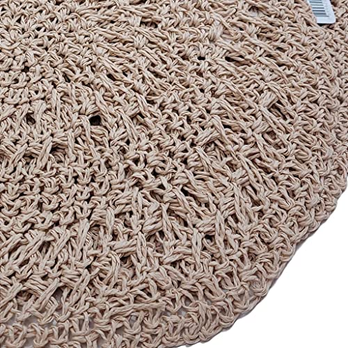 Charlo's Set of 4 Nude Sustainable Rustic Chic Round Placemats 16