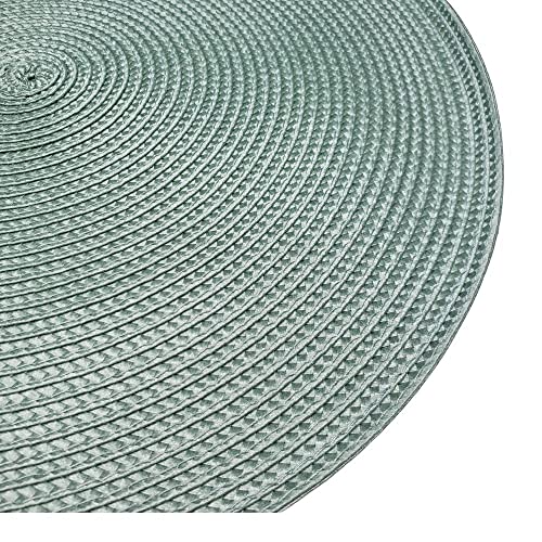 Set of 4 Tabletop Collection Indoor/Outdoor Green Water Round Placemat 15
