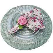 Set of 4 Tabletop Collection Indoor/Outdoor Green Water Round Placemat 15